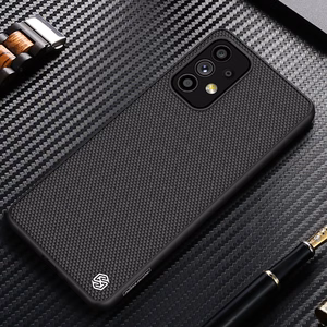 Nillkin Textured Case прочный усиленный чехол с гелевой рамкой и нейлоновой задней панелью для Samsung Galaxy A73 чёрный