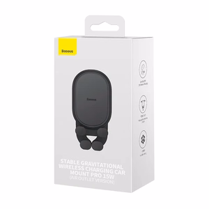 Stabilus gravitacinis belaidžio įkrovimo automobilinis laikiklis Baseus Pro 15W (juodas)