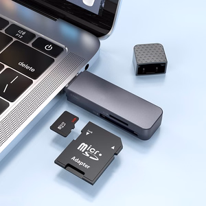 Atminties kortelių skaitytuvas Hoco HB45 2-in-1 USB2.0 pilkas