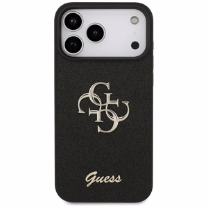 Guess PU Fixed Glitter 4G Metal Logo case for Apple iPhone 18 Pro Max, Black