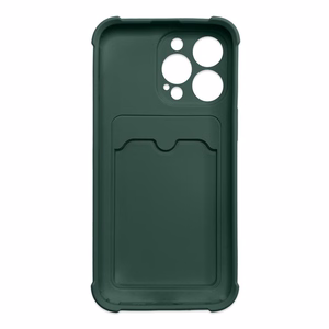 Card Armor Case чехол-кошелёк для Xiaomi Redmi 10X 4G / Xiaomi Redmi Note 9 силиконовый бронированный с воздушной подушкой зелёный
