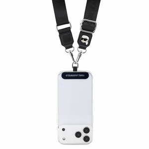 Dirželis telefonui Karl Lagerfeld Universal Crossbody Strap Karl Patch juodas