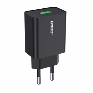 BWOO sieninis įkroviklis CDA249 5V 2,4A USB-A, juodas