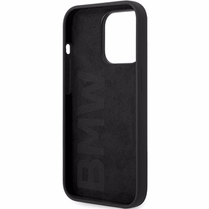 BMW BMHMP14XSILBK2 dėklas iPhone 14 Pro Max 6.7" - juodas Signature Liquid Silicone MagSafe