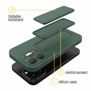 Wozinsky Kickstand Case silikoninis dėklas su stovu Xiaomi Redmi Note 11 Pro raudonas