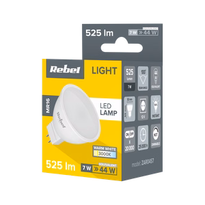 LED lemputė MR16, 7 W, 3000 K, 12 V