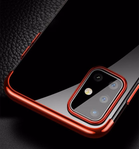 Clear Color Case гелевый TPU чехол с гальванизированной рамкой для Samsung Galaxy A72 4G чёрный