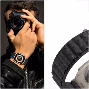 Tech-Protect Nylon Pro ремешок для Apple Watch 4 / 5 / 6 / 7 / 8 / 9 / SE / Ultra 1 / 2 (42/44/45/49 mm) - титаново-оливковый