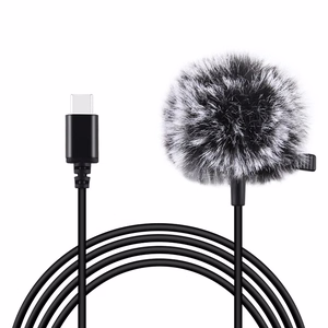 Puluz PU425 prisegamas mikrofonas su spaustu 1.5m USB-C