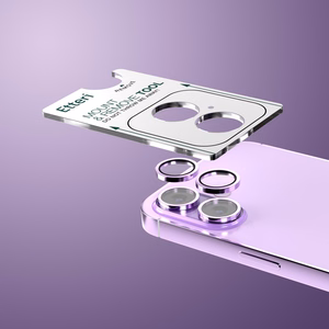 Etteri apsauginis stiklas kamerai iPhone 17 violetinis