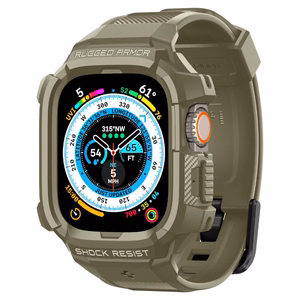 Spigen Rugged Armor Pro - Strap with case for Apple Watch Ultra 49 mm (Vintage Khaki)