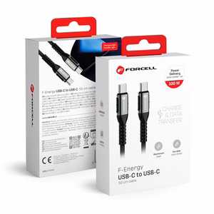 Кабель USB C to USB C Forcell F-Energy QC4.0 PD 5A 100W Cafule 0,5 m C260 чёрный