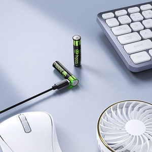 Аккумулятор R3 (AAA) 320 mAh с USB C + кабель USB A на 2 x USB C 2 шт Hoco JA4 черный