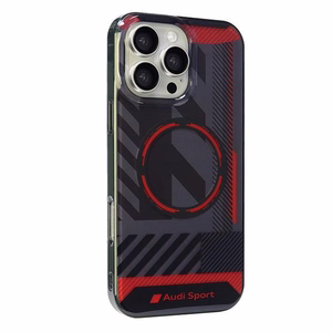 Audi IML Sport Magnetinis iPhone 16 Pro Max 6.9" juodas/juodas kietas dėklas AUS-IMLMIP16PM-RSQ/D2-BK