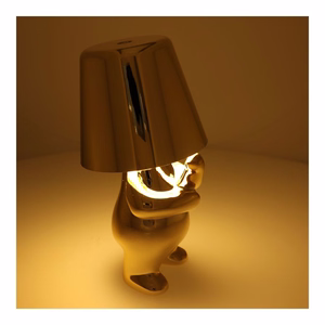 Stalo lempa prie lovos GOLD MAN Art Deco stovintis (versija 3) MLTL