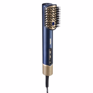 BaByliss AS6550E – 1500 W joninis karšto oro plaukų formavimo šepetys, 3 temperatūros lygiai, mėlynas / aukso spalvos
