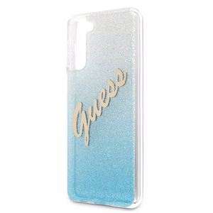 Guess GUHCS21MPCUGLSBL S21+ G996 mėlynas/mėlynas kietas dėklas Blizgus Gradientas Script