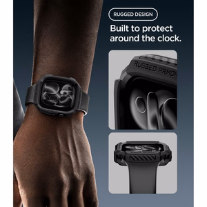 Чехол Spigen Rugged Armor для Apple Watch 42 mm – матовый чёрный