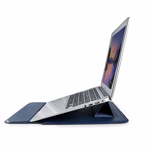 Devia nešiojamojo kompiuterio krepšys / MacBook laikiklio krepšys itin plonas 15,4'' vandeniui atspari PU oda mėlynas