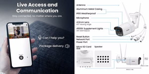 HISMART 5 MP dviejų dažnių „Wi-Fi“ lauko AI kamera, „Zosi Smart“, IP66