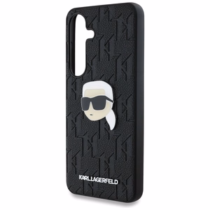 Dėklas telefonui Karl Lagerfeld Leather Monogram Pin Logo Karl Head Samsung Galaxy S25 Plus - juodas