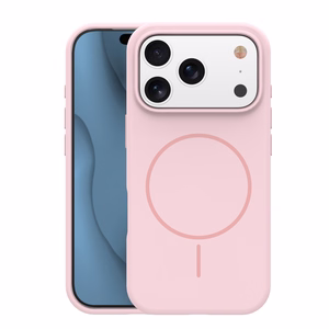 Silicone Thin Mag dėklas iPhone 17 Pro Max 6,9" šviesiai rožinis