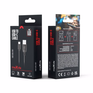 Maxlife kabelis USB - USB-C 3,0 m 2A juodas