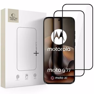 Tech-Protect Glass Fit+ 2-Pack Tempered Glass for Motorola Moto G67 / G77 - Black