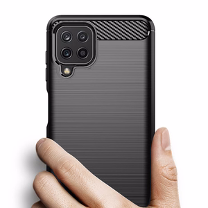 Carbon Case гибкий TPU чехол для Samsung Galaxy A22 4G чёрный
