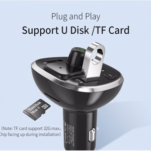 Automobilinis įkroviklis Essager Dynamic sidabrinis (įkroviklis / FM siųstuvas / USB atmintis / laisvų rankų įranga)