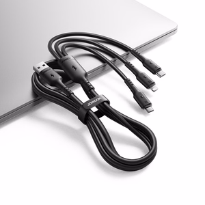 USB Laidas Joyroom S-A61 USB-A į USB-C/Lightning/MicroUSB 3.5A 1.2m juodas