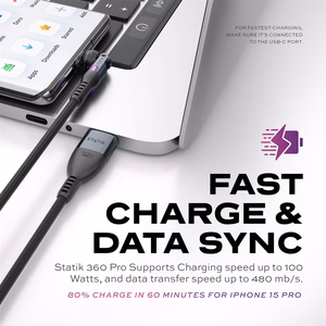 STATIK Statik 360 Pro кабель 2.0 USB-C; 1 м, черный