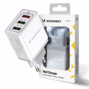 Įkroviklis Wozinsky WWC-01 baltas (3xUSB / 30W)