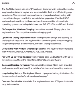 ZAGG Pro Keyboard 12 inch-Charcoal-UK (wireless charging on mat)