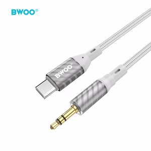 Аудиоадаптер Bwoo (AUX074) USB-C — 3,5 мм 1м серебристый