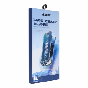 6D Pro Veason lengvai montuojamas stiklas + aplikatorius - Iphone 14 Pro Max juodas