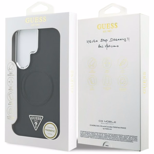 Guess Embossed Ring Triangle Logo MagSafe Чехол для Samsung Galaxy S26 Ultra - чёрный
