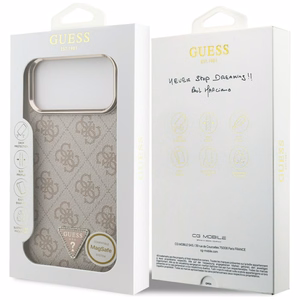 Guess 4G Triangle Logo MagSafe Чехол для iPhone 17 Pro Max - розовое золото
