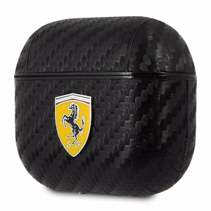 Ferrari FESA3CABK AirPods 3 dėklas juodas/juodas On Track PU Carbon