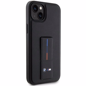 BMW Grip Stand Hot Stamp deklas, skirtas iPhone 14 Plus / 15 Plus - Juodas