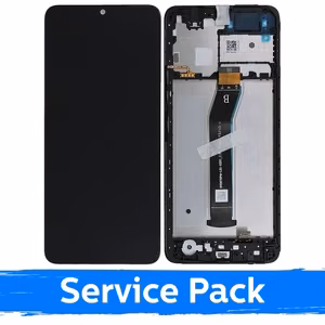 LCD ekranas, suderinamas su Xiaomi Redmi A3 / Poco C61 4G (2024), juodas, su rėmeliu (Service Pack)