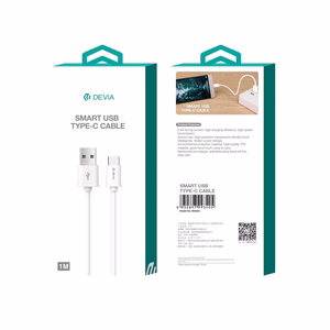 Devia кабель Smart EC082 USB - USB-C 1,0 м 2,1A белый
