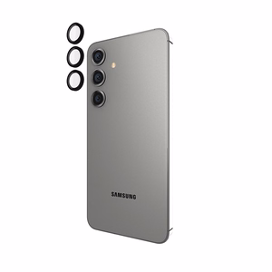 Case-Mate Aluminum Ring Lens Protector apsauginis kameros lęšių stiklas, skirtas Samsung Galaxy S24, juodas
