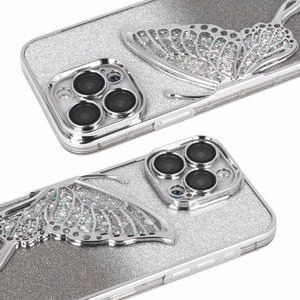 Tel Protect Butterfly Water dėklas telefonui Iphone 17 Pro sidabrinis
