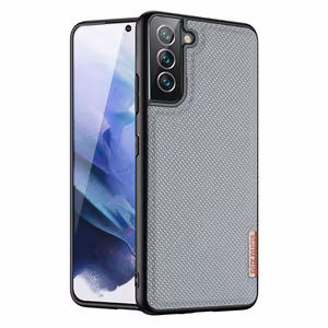 Dux Ducis Fino dėklas yra pagamintas iš nailono medžiagos Samsung Galaxy S22 + (S22 Plus) mėlynas