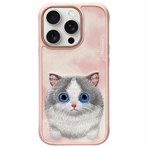Nimmy Didelės akys augintinis 2.0 Katės dėklas telefonui iPhone 16 Pro Max - rožinė