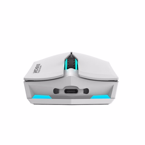 Machenike M721 belaidė žaidimų pelė, 10000 DPI, su RGB apšvietimu, balta