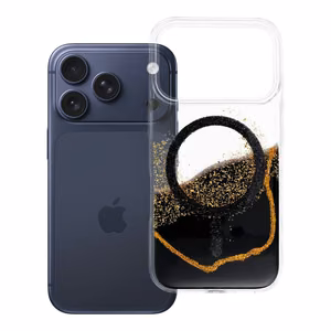 Чехол iPhone 17 Pro / 18 Pro (низкий край камеры) Golden совместимый с MagSafe черный