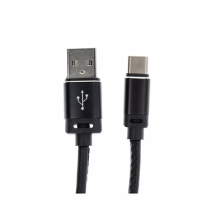 Кабель USB A to Type C 2.0 C366 (длинный коннектор: 8mm) 1 m чёрный