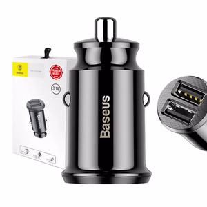 Baseus Grain automobilinis įkroviklis 2x USB 5V 3,1A, juodas